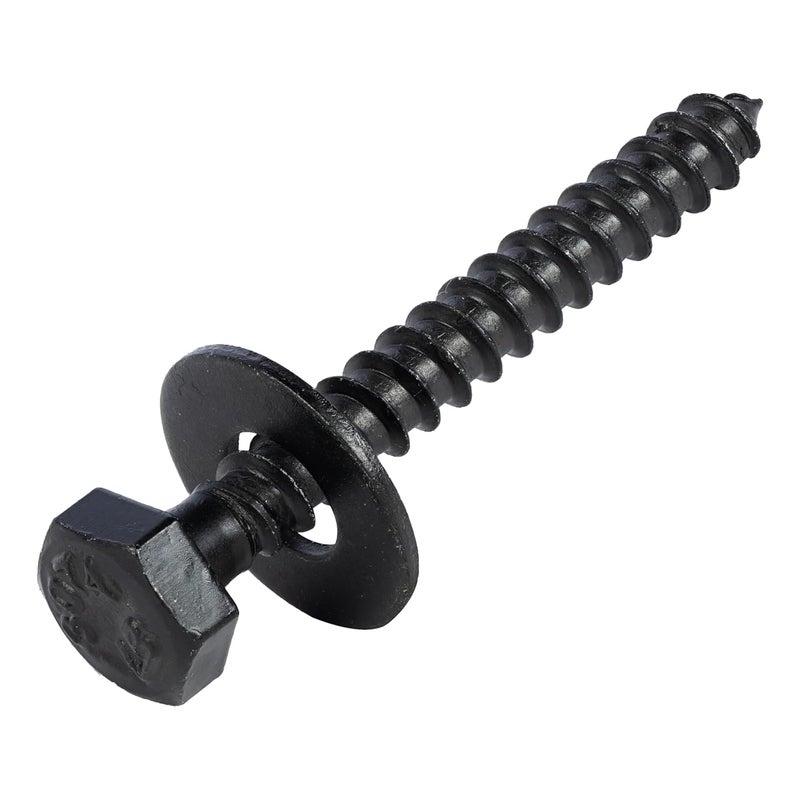 MAKERS BOLT 1/4 x 2 (100 Pack) Lag Screw Kit, 100 Screws and 100 Washers, Ceramic Black Ruspert Coating for Exterior Use, Meets ASTM A307 and ASME B18.2.1, Industrial/Commerical Grade by - Image 1